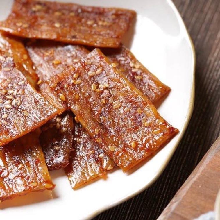 Korean Sweet Spicy Bean Skin Vegetarian Meat Snacks Rice Snacks Yanbian Flavor Rice Artifacts 15g*5 Bags 4