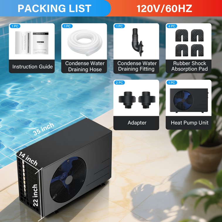 Above Ground Pool 30000 Btu Swimming Pool Heater For Pools Up To 12000 Gallons, Wifi Control Electirc Pool Heater 4