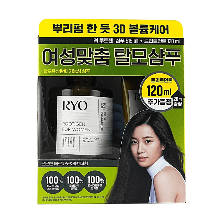 Ryo Root:Gen for Women Hair Loss Care Shampoo 515ml + Treatment 120ml 4