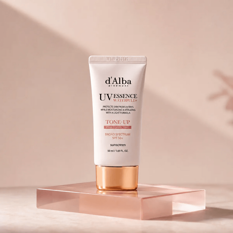 d'Alba UV Essence Waterfull+ Sunscreen, Pink Tone-Up Sun Cream