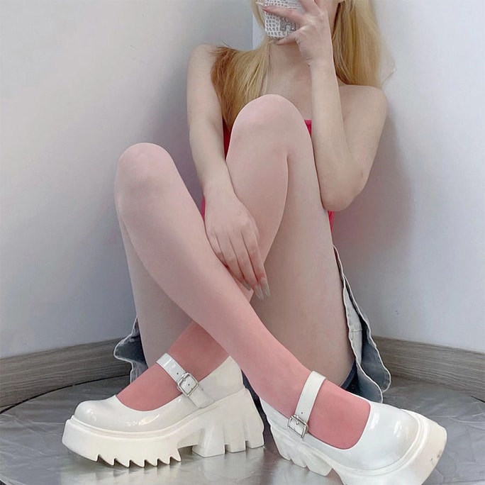 Spring and Summer New Arbitrary Cut Gradient Stockings White Peach-Beautiful Leg Socks