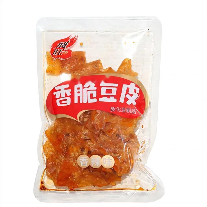【中国直邮】 飞旺 香脆豆皮  香辣味  辣条麻辣豆腐皮手撕辣片儿时怀旧零食湖南小吃20g/袋