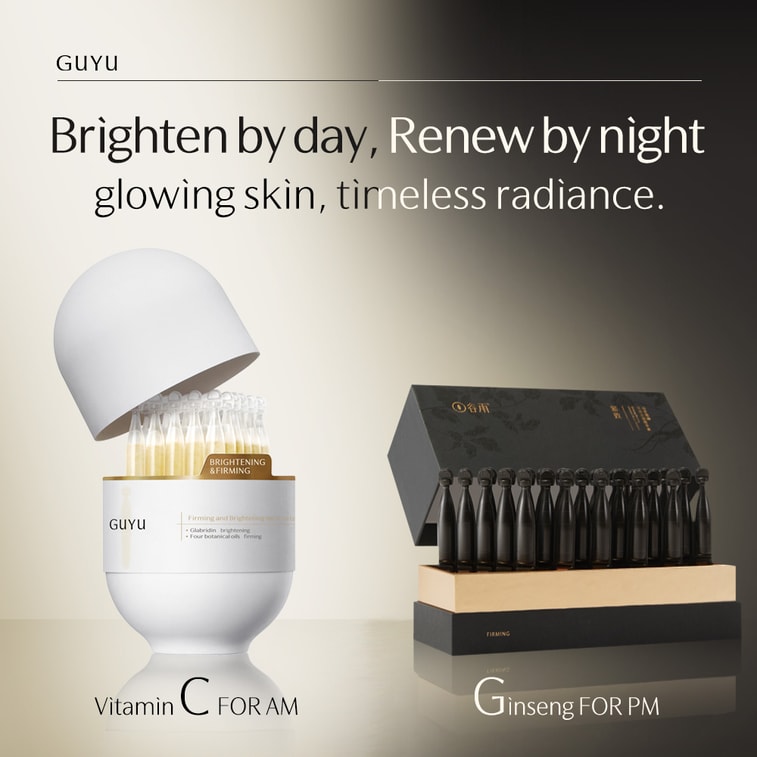 【US Direct】Day & Night Anti-Aging Glowing Essence Duo for Face - Ginseng Serum+Micro-oil Serum (60 Ampoules Total) 4