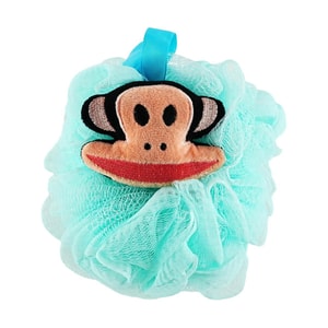 Paul Frank XL Classic Loofah, Aqua -  Bath Puff For Shower Gel Bubbling
