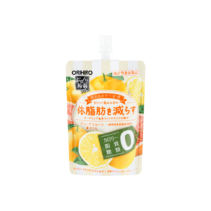 日本ORIHIRO蒟蒻plus体脂肪减少吸吸果冻  西柚味 130g