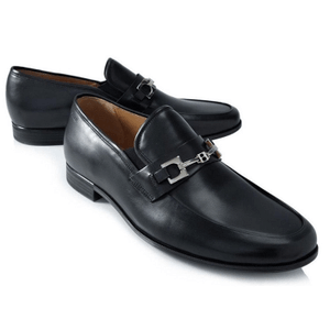 美國 MOM LOVES ME 男士樂福鞋黑色小牛皮素麵6179324美碼10號