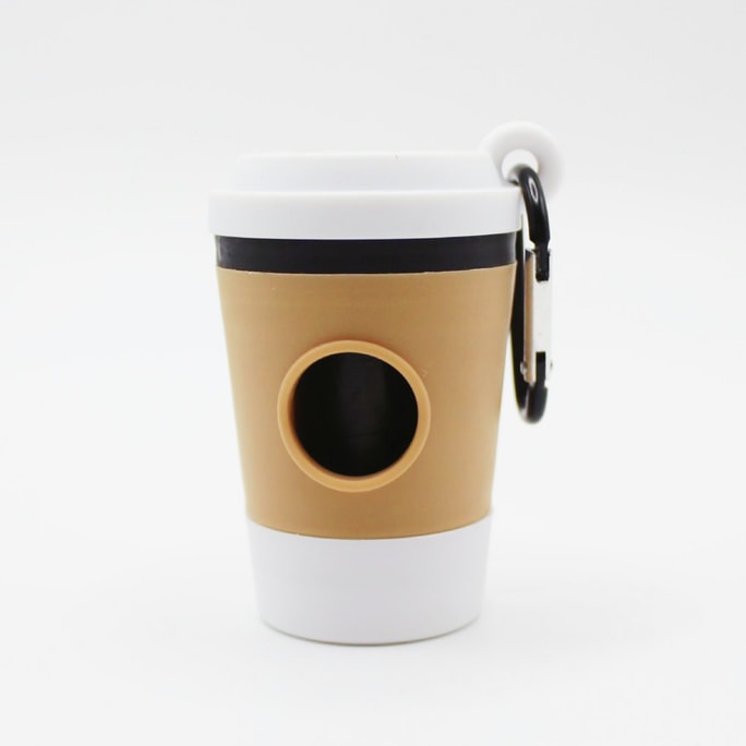 Pet Dogs Cats Poop Bag Cut Coffee Cup Trash Box Dog Waste Bag Dispenser -Contain 1 Roll Bags 1pc-Black White