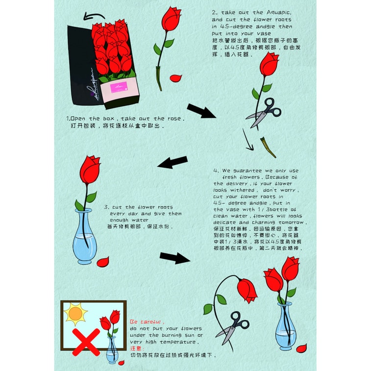 漫花情书 鲜花礼盒系列 如痴如醉的爱 (酒红色) 4
