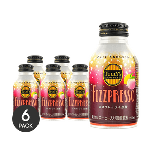 タリーズ フィズプレッソ カフェサングリア エスプレッソ＆炭酸飲料 レモンピーチ風味 8.79液量オンス×6【6パック】