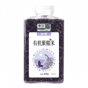 Organic Purple Glutinous Rice, Northeast First-grade Purple Rice Mixed Grains, 400g*1 Jar