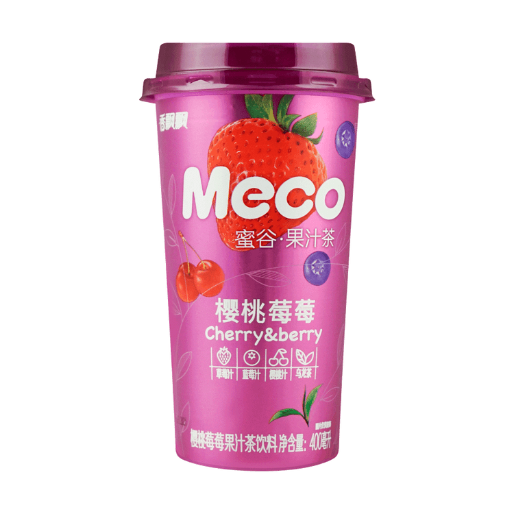 XIANGPIAOPIAO XPP Meco Cherry & Strawberry Fruit Tea, 13.5 fl oz