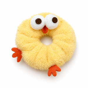 Cute Plush Chick With A Funny Hair Band 2PC Sweet And Cute Girl's Super Cute Hair Tie Versatile Ponytail Bun Hair Tie 1Set
