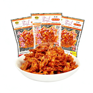 【中国からの直送】ビンビンワン スパイシー牛すじ 10g×10パック。中国東北地方の懐かしいスナックで、北朝鮮の延辺風のカジュアルなスナックです。