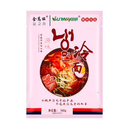Leng Mian Cold Noodles - Sweet and Sour Korean-Style Soup with Spicy Oil, 12.69oz