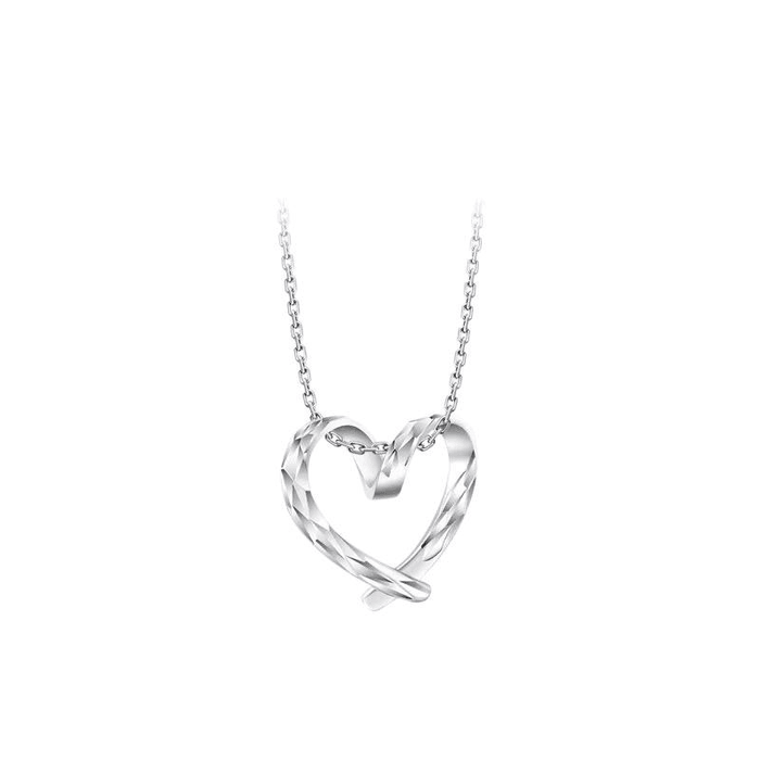 Chow Tai Fook Romantic Heart PT950 Platinum Pendant Gift For Women High-End Design 1.05*1.11cm