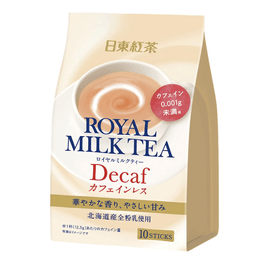 【日本直邮】日东红茶 皇家奶茶 醇香奶茶 减咖啡因 原味 9.4g×10条