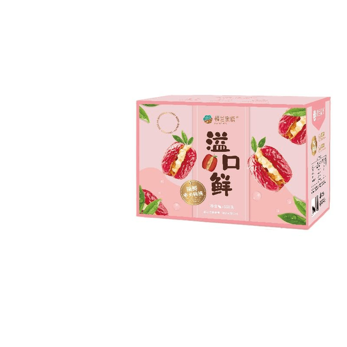 【中国直邮】楼兰蜜语红枣夹核桃灰枣锁鲜夹心枣仁派550g*1盒装