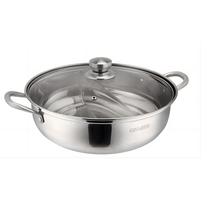 庆展 不锈钢鸳鸯锅 304# 30cm