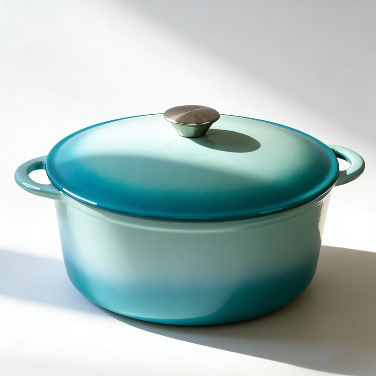 美国 西纳蒙 铸铁珐琅锅26cm (4.5QT) 水蓝色 家用多功能炖盅焖烧煮炖煲锅 天然微压 细煮慢炖 不挑炉灶 4