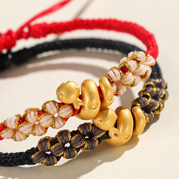 Year Of The Snake Hand Rope Small Blessed Snake Handmade Braided Blessed Snake Peach Blossom Knot Red Hand Rope 5