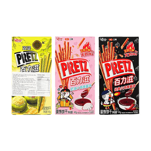 Pretz Biscuits Sticks Soy Milk Mugwort +Creamy Buldak Hot Sauce+Classic Buldak Flv, 4.48oz【3 Flavors Combo Packs】