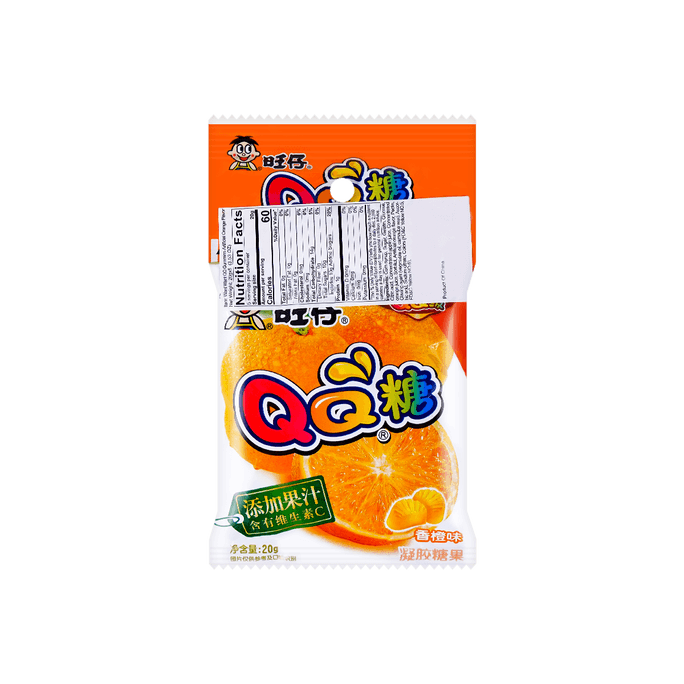 旺 旺仔QQ糖 橡皮糖軟糖 香橙口味 20g【童年回憶】