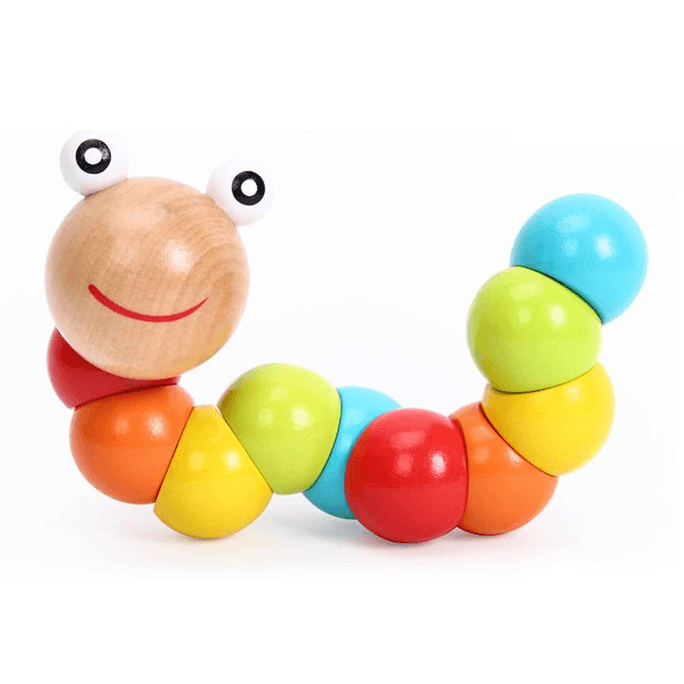 Pinqi Building Blocks, Wooden, Versatile, Twisting Worm, Caterpillar, Bead Wrapping, Bead Wrapping, * 1 Piece