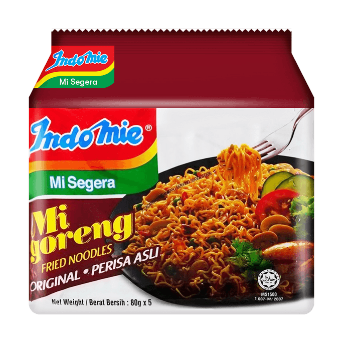 印尼INDOMIE营多 印尼炒面 捞面干拌面 方便面 原味 80g*5包