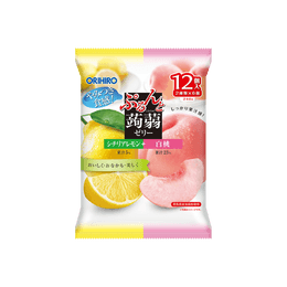 日本ORIHIRO蒟蒻 柠檬+白桃 混合口味 20g 12枚入