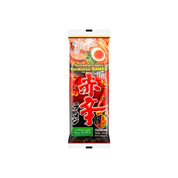 【最好吃的日本拉面!】日本ITSUKI五木 日式拉面 速食挂面 熊本辛辣猪骨味 1人份 103g