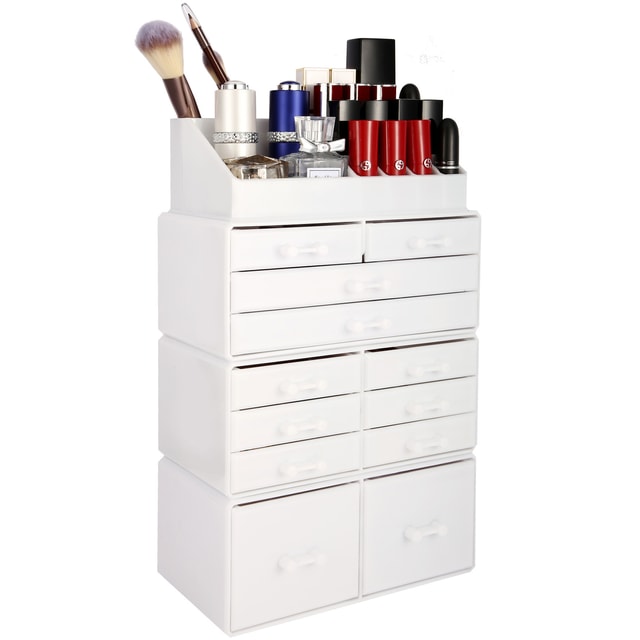 ROSELIFE 【Cosmetic Storage】[TIEB] 4-Layers Acrylic Cosmetic Storage Box  with 12 Drawers12+4 Slots Detachable White - Yamibuy.com