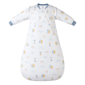 加拿大 Nest Designs 婴儿1.0 可拆卸长袖睡袋有机棉粉彩波浪6-18个月