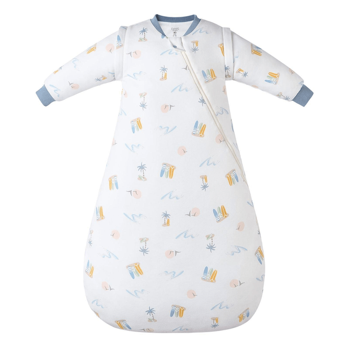 Nest Designs Baby 1.0 TOG Removable Long Sleeve Sleep Bag Organic Cotton Pastel Waves 6-18M