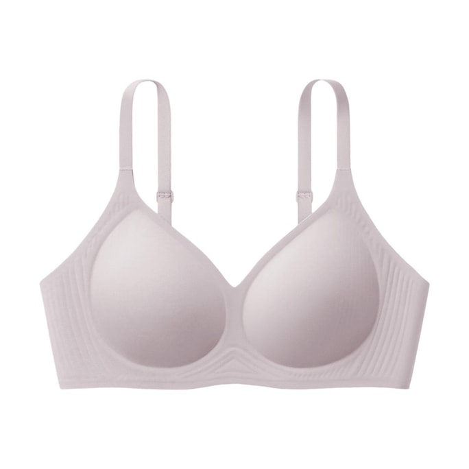 Soft Support Micro Push-up Back Hook Bras Underwear Taro Purple L