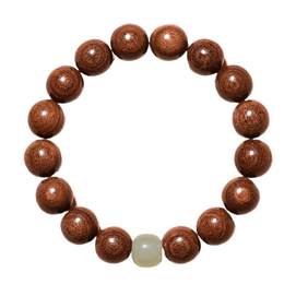 【中国直邮】杭州灵隐天然金丝楠木手串男士和田玉檀木佛珠文玩金丝檀木12mm*1条