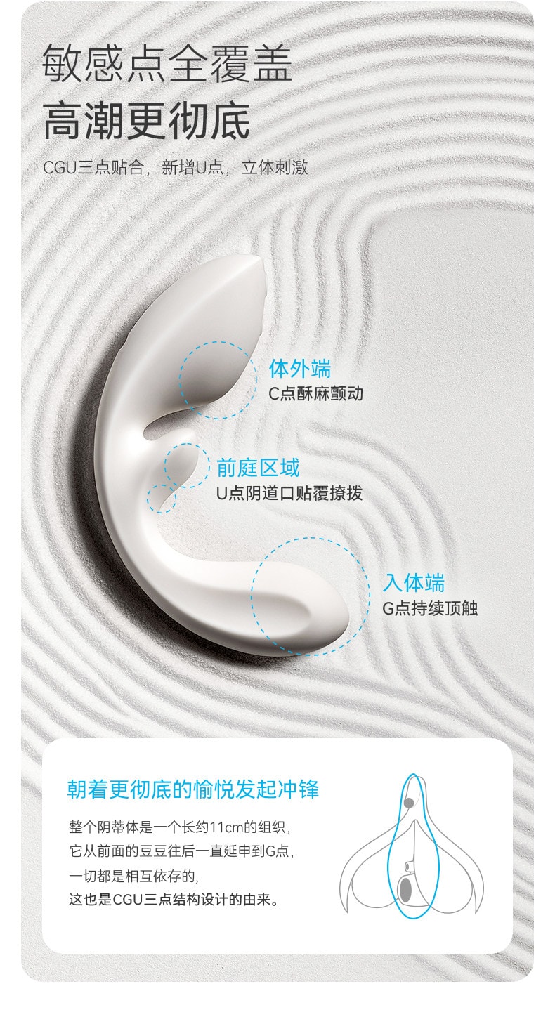 大人糖™ FLOW流 CGU三點震動按摩棒跳蛋玩具女用自慰器具成人用品 1件 玫瑰粉