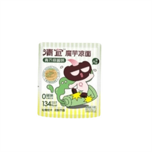 Konjac noodles with wasabi and sesame sauce flavor 214g/bag. Alkaline, low-fat, ready-to-eat meal replacement food with vermicelli for satiety.