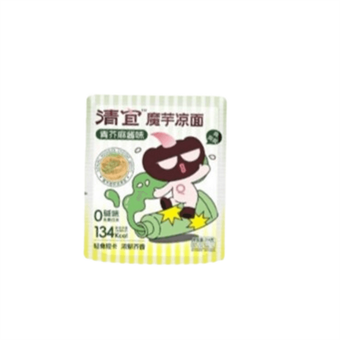 Konjac noodles with wasabi and sesame sauce flavor 214g/bag. Alkaline, low-fat, ready-to-eat meal replacement food with vermicelli for satiety.