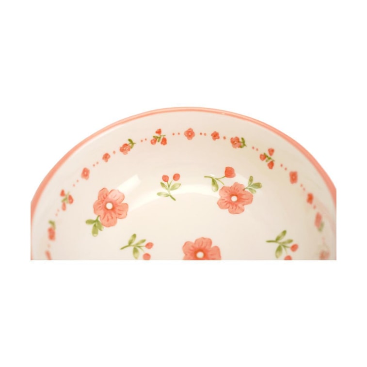 6 - Inch Bowl with Lotus - shaped Handle, from Red Glaze Peach Blossom Theme Tableware Series,8.7*6*2.2in 8