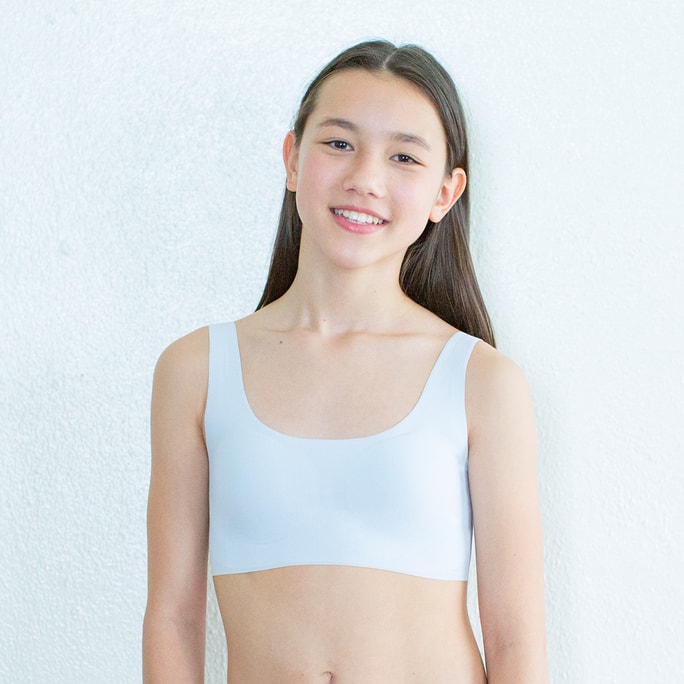 中国 ubras  少女隐形无尺码文胸女童发育背心初中女生内衣-粉末蓝色-均码