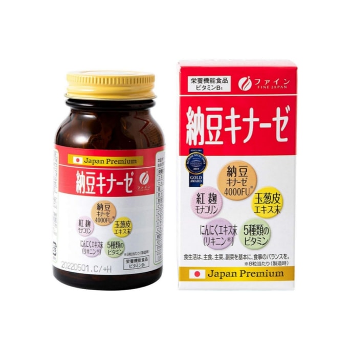 FINE JAPAN Red Yeast Nattokinase 4000FU Regulates Three Highs 240 Tablet