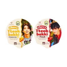 Seventeen Collaboration Edition Chewy Tteokbokki - Instant Rice Cakes, Cheese Rose Flavor & Fire Spicy Flavor