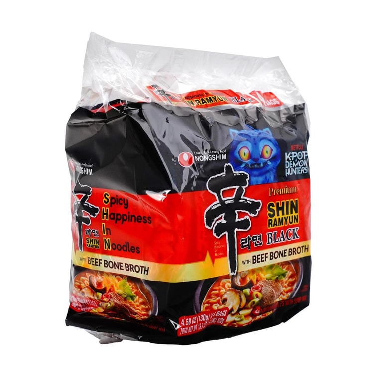 Premium Shin Black Ramyun - Ramen With Beef Broth- Instant Noodles , 4 Pack , 18.34 oz【aespa's Picks】【Pop Culture Finds】 4
