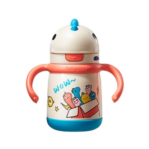 【美國直郵】Bc Babycare 兒童保溫杯恐龍嬰兒寶寶水杯吸管杯學飲杯外出水壺300ml橙色