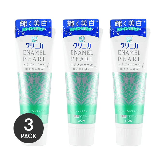 Enamel Pearl White Citrus Mint Toothpaste 130g *3【Value Pack】