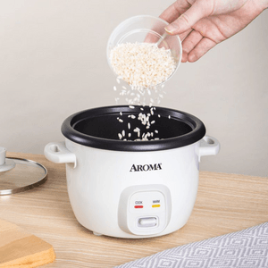 美国AROMA 智能保温电饭煲 迷你电饭煲 精致一人食 透明玻璃盖 白色 约1L ARC-302NG