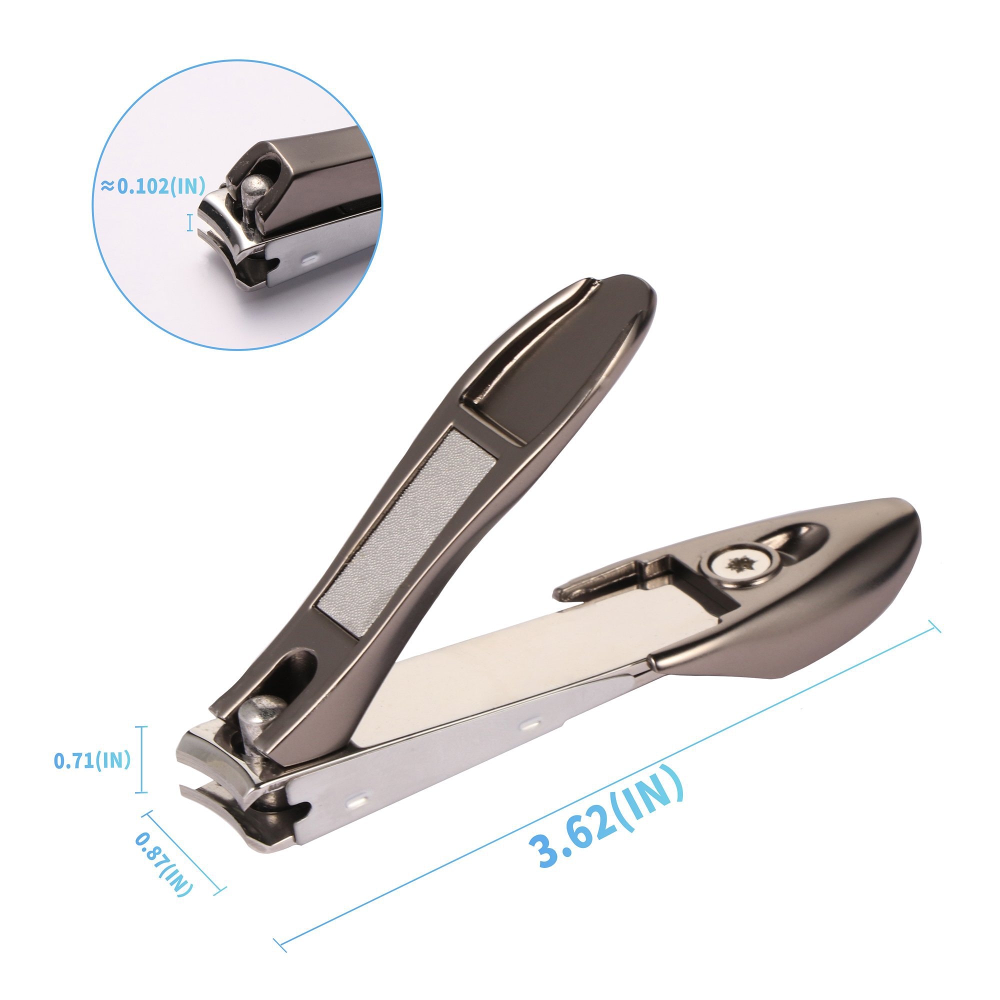 Nail Clippers with Catcher Sharp Durable Bionic Design for Male Plating  Stainless Steel Black 