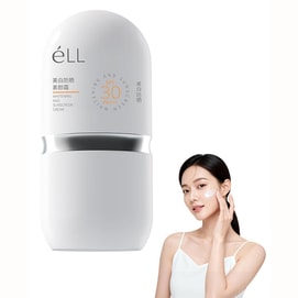 Brightening Sunscreen Cream 30g, SPF30 PA+++, Physical+chemical. Brightens No White Cast, Light Non-greasy. Primer+skincare In One. Daily UV Protection, Makeup+care. Lazy Nude Cream.