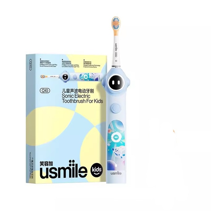 Kids Electric Toothbrush Rechargeable Sonic Fully Automatic Soft Bristle 3-12 Years Baby Toothbrush Q10 Cosmic Blue.