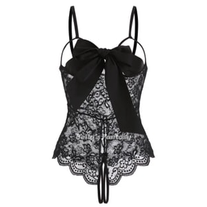 Bella's Fantasy Butterfly🦋セクシーな脱げないレースアップリボンエロティックランジェリーワンピースブラックフリーサイズ